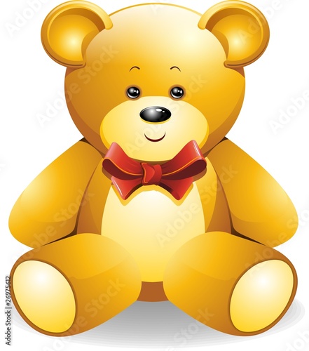 Orsetto Peluche con Fiocco-Teddy Bear-Vector