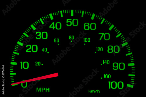 Speedometer on black isolated