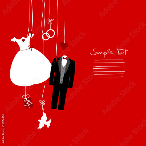 Hanging Wedding Symbols Red