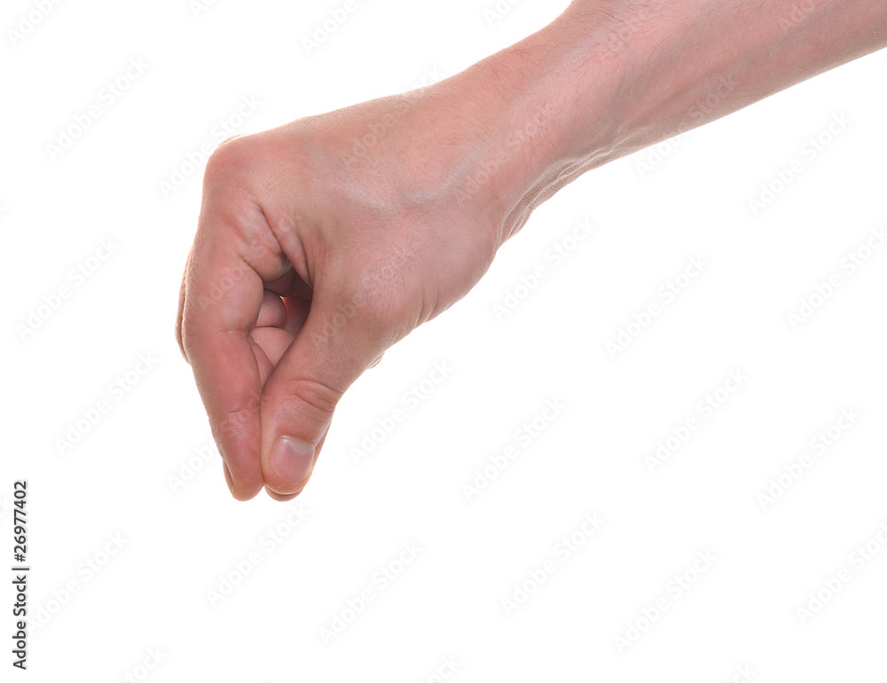 well shaped male hand reaching for something isolated on white well shaped male hand reaching for something isolated on white
