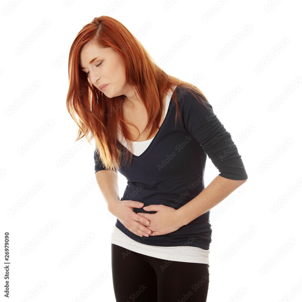 Woman with stomach issues Woman with stomach issues