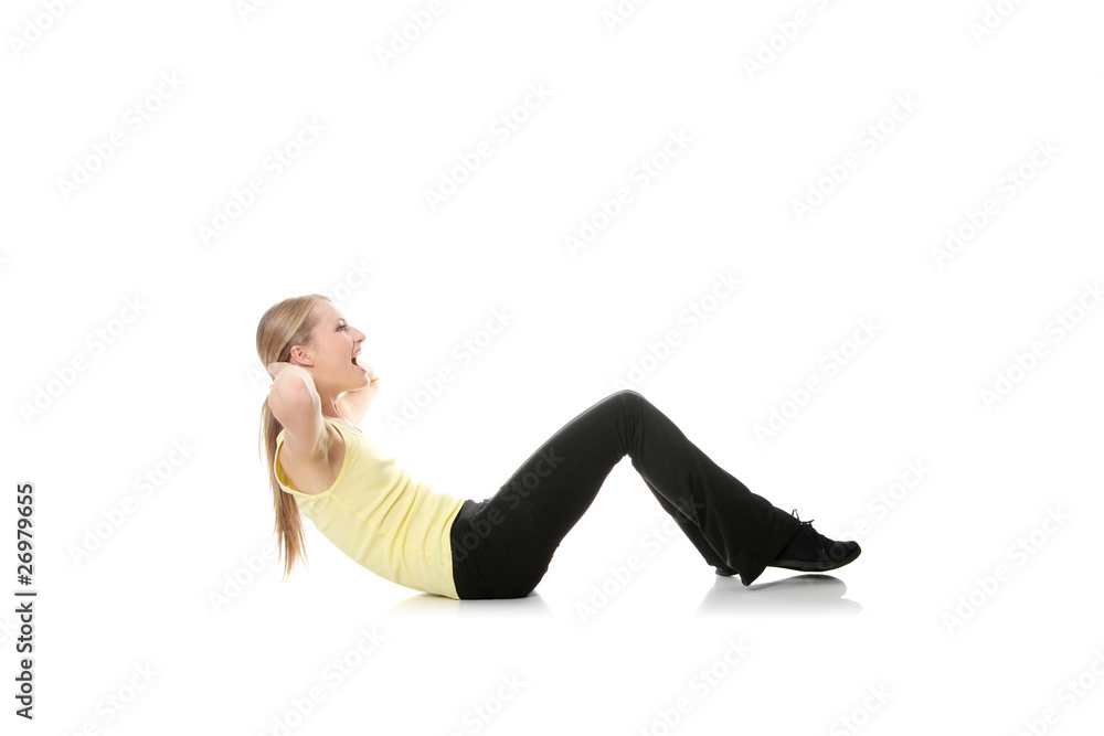 Young woman doing exercise Young woman doing exercise