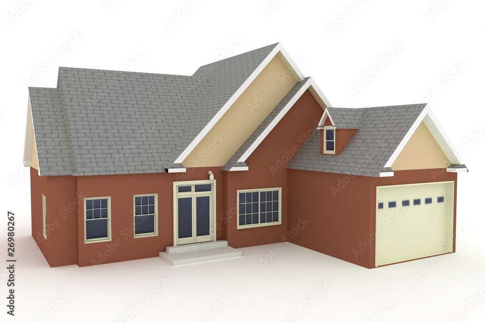 3d house isolated on white 3d house isolated on white