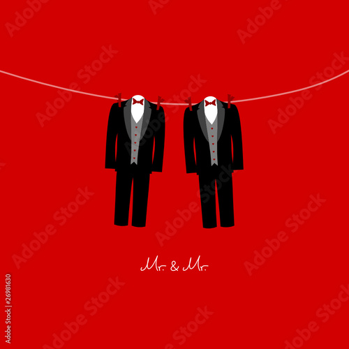 Hanging Grooms Mr. & Mr. Red