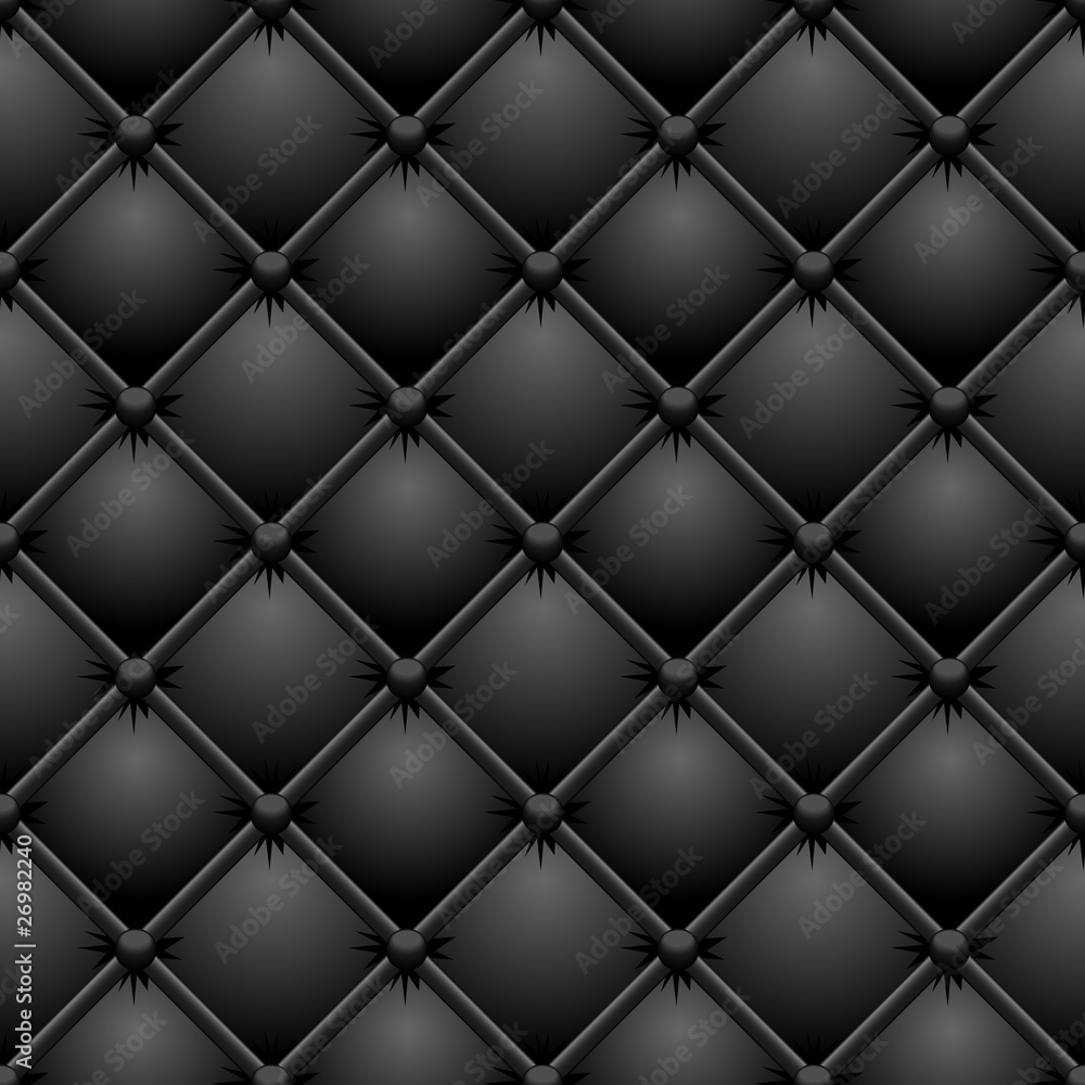 Buttoned black leather vector texture. Buttoned black leather vector texture.