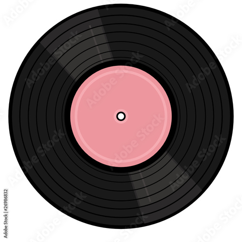 vynil record on white background