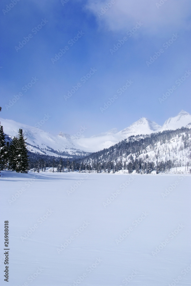 Western Sayan mountains. Ergaky. Siberia. Russia in winter time. Western Sayan mountains. Ergaky. Siberia. Russia in winter time.