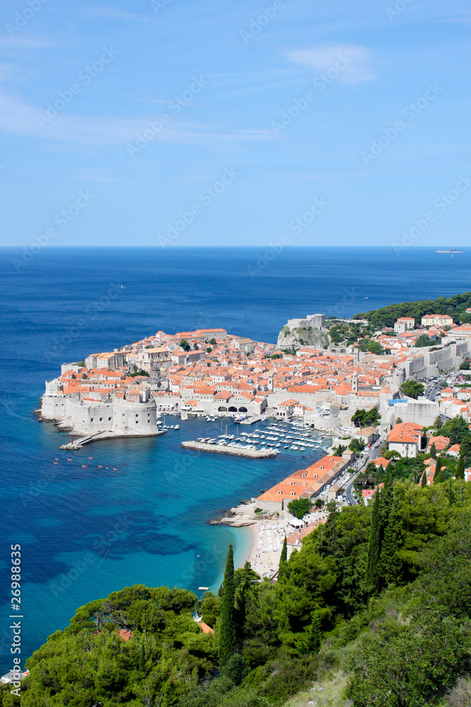 view on the pier of dubrovnik town