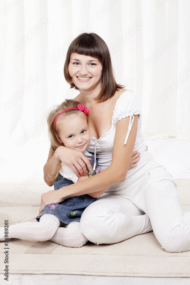 Mom playing with little daughter Mom playing with little daughter