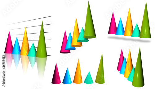 3D Pointed Cones bar chart