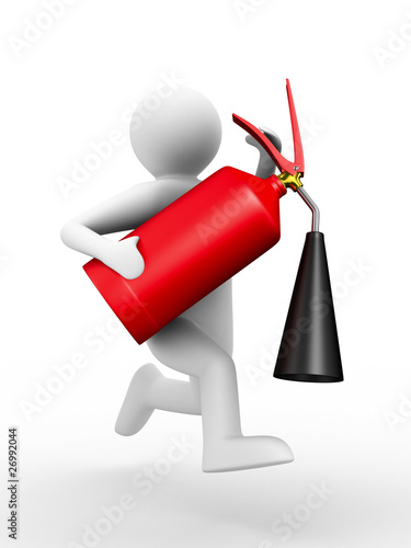 fireman on white background...