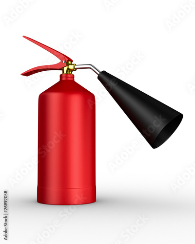 fire extinguisher on white ...