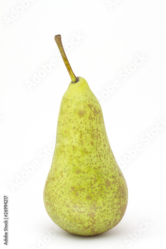One pear on white background