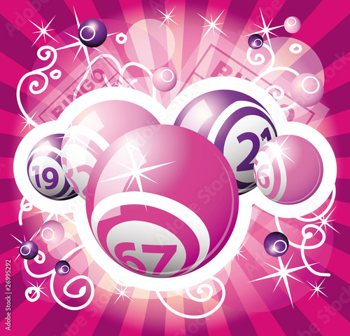 Bingo or lottery pink design