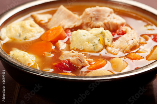 Turkey dumpling soup