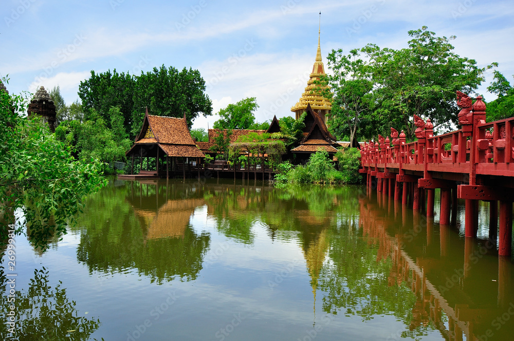 Traditional Thai wooden house in Bangkok