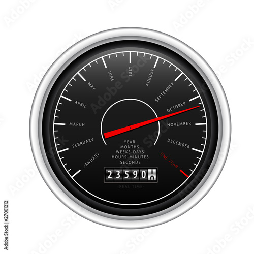 New Year Classic Speedometer on white