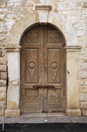 Wooden door.