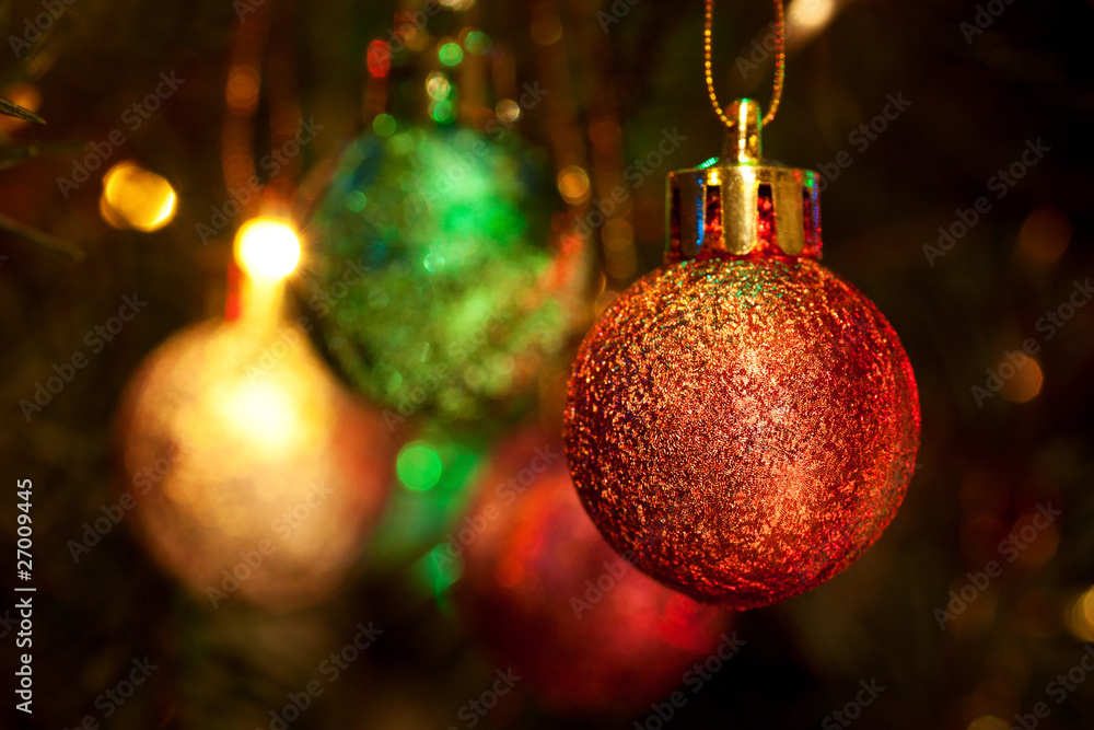 Christmas-tree, garlands and decorations Christmas-tree, garlands and decorations