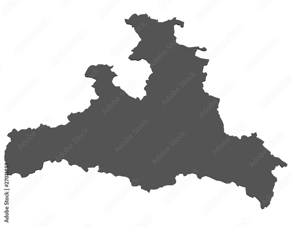 Karte von Salzburg - isoliert
