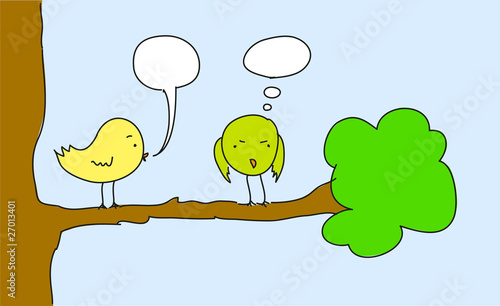 two birds on a bench