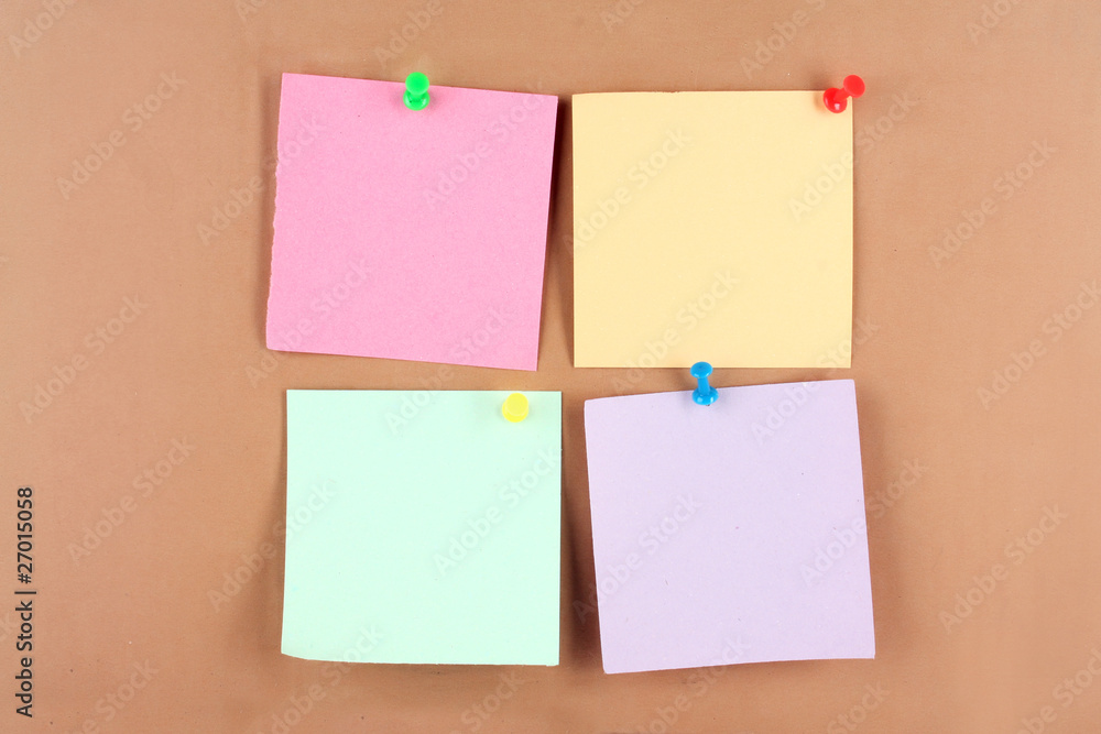 reminder notes with pin on cardboard reminder notes with pin on cardboard