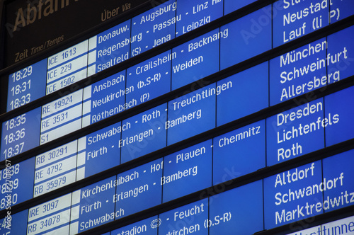 Timetable in station of Deutsche Bahn