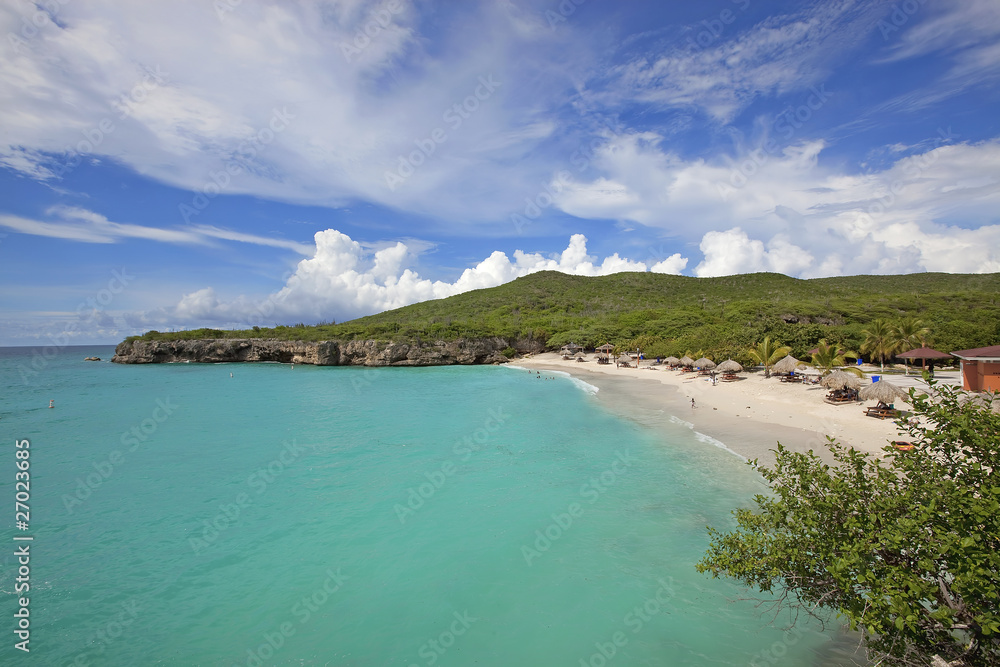 View of the beautiful Knip beach on Curacao
