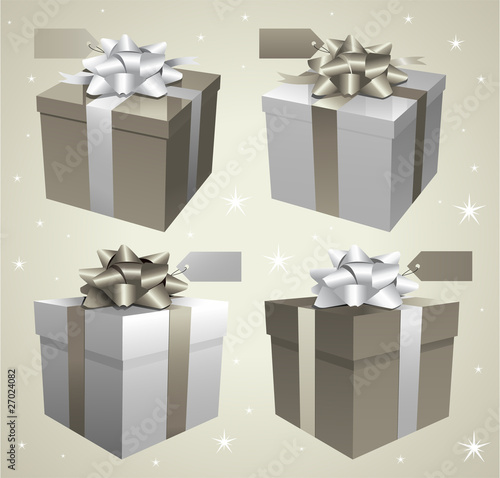 Silver gift boxes