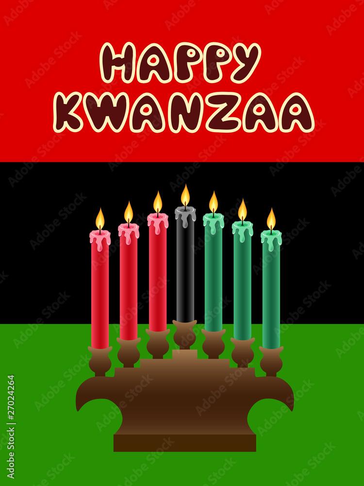 kwanzaa kinara with The Black Liberation Flag as backdrop kwanzaa kinara with The Black Liberation Flag as backdrop