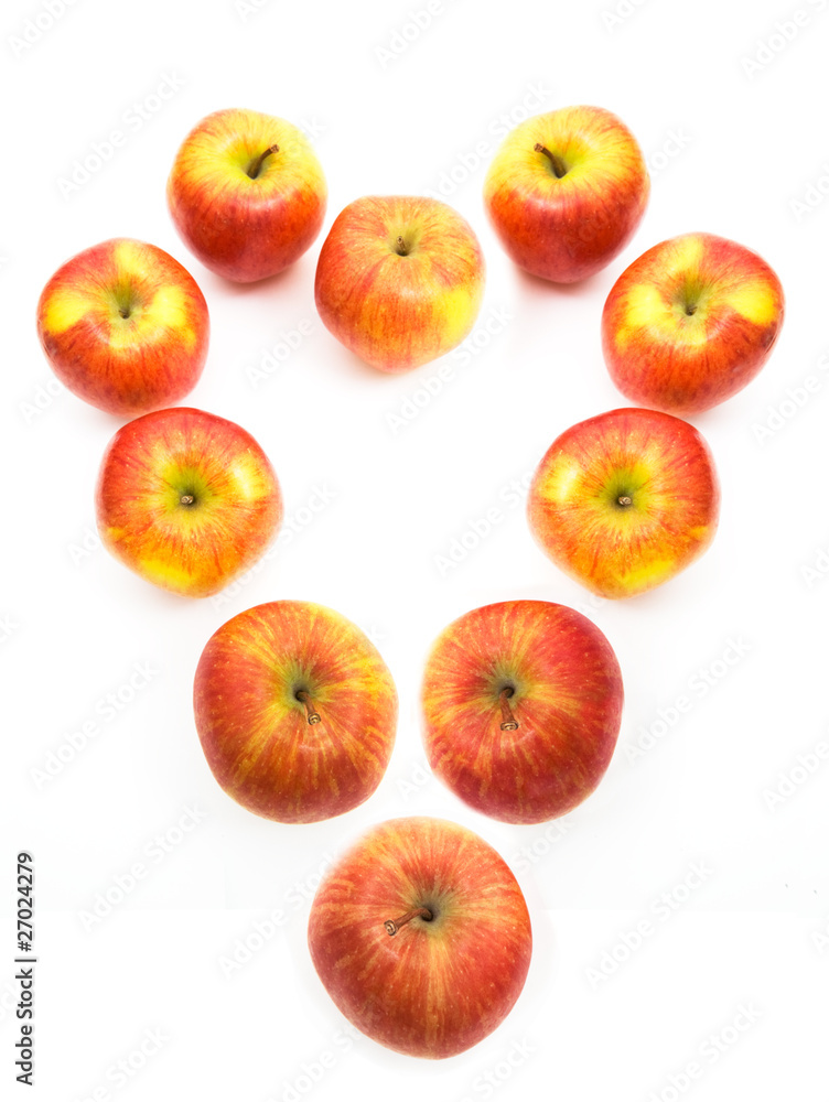 Apples Shaped into a Heart, a symbol of a Healthy Diet Apples Shaped into a Heart, a symbol of a Healthy Diet
