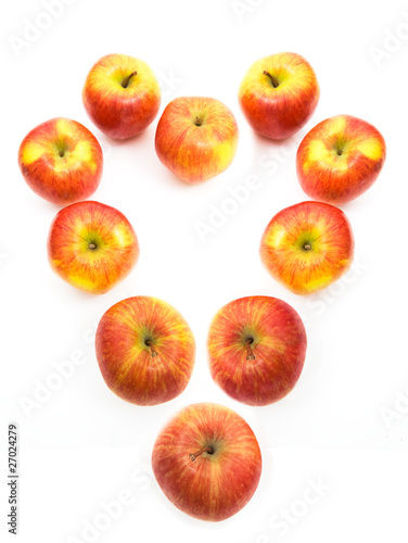Apples Shaped into a Heart, a symbol of a Healthy Diet