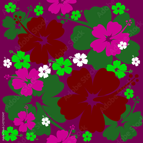 Seamless Hibiscus flower Background