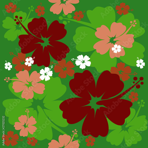 Hibiscus flower seamless Background
