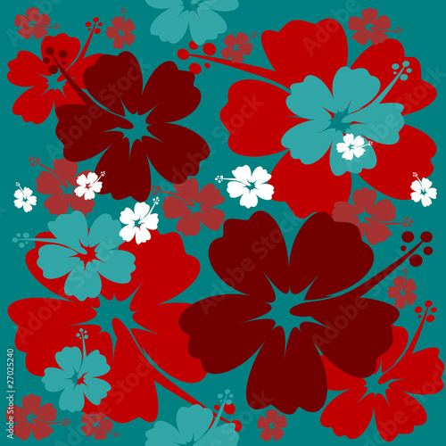 Hibiscus flower seamless Background