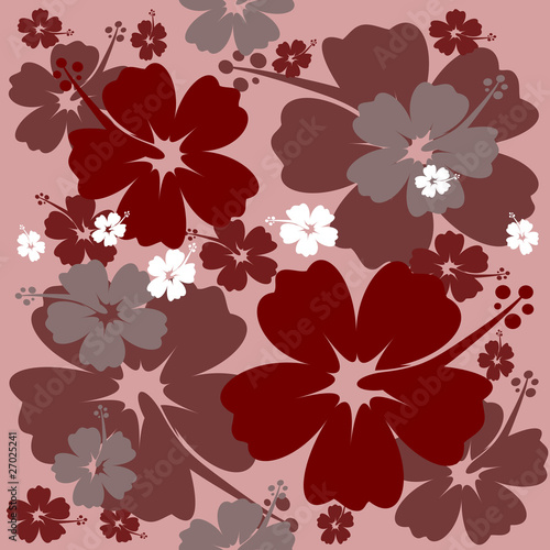 Seamless Hibiscus flower Background