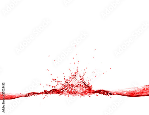 Red liquid isolated on white background