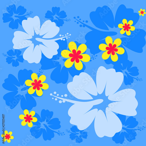 Hibiscus flower seamless Background