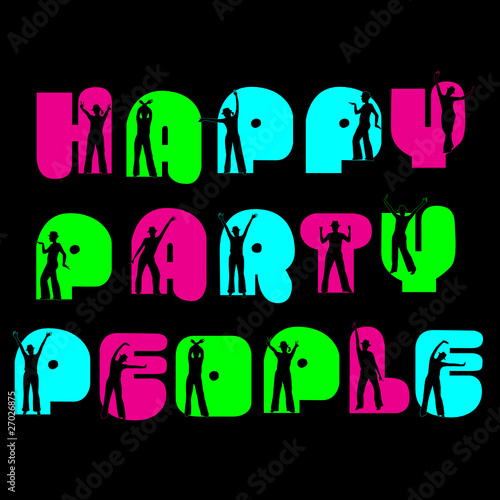 happy party people vector