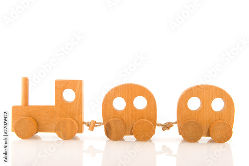 Wooden toy train photo