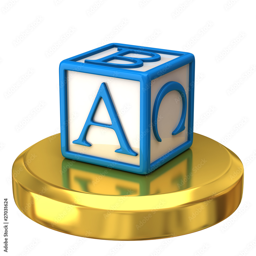 abc block on gold podium abc block on gold podium