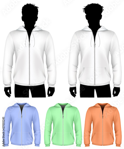 Vector. Hooded sweatshirt with zipper design template.