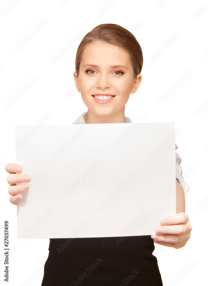 happy teenage girl with blank board happy teenage girl with blank board