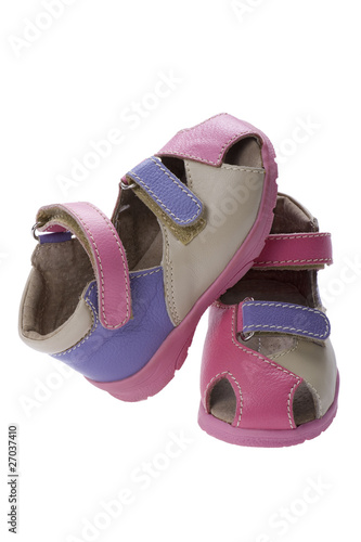 sandals for child on white close up