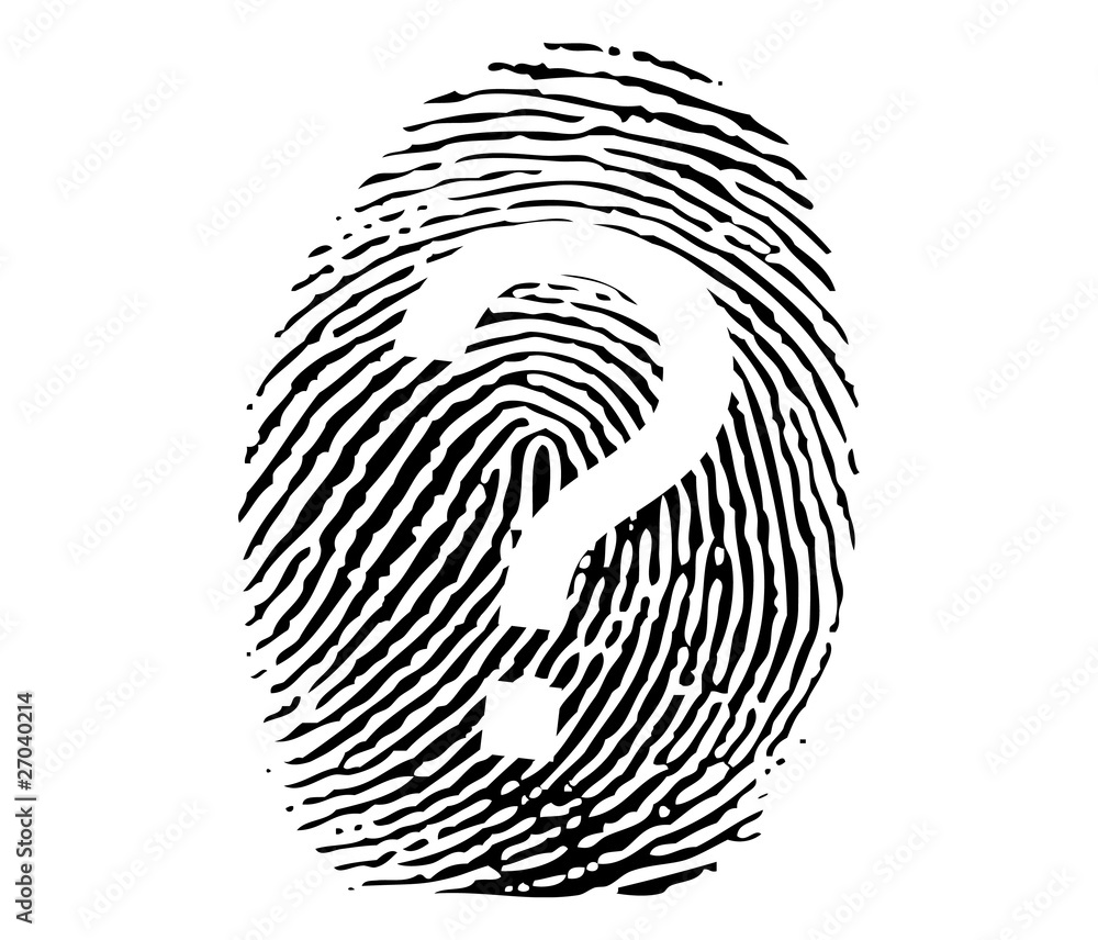 Fingerprint with question sign vector Stock Vector Adobe Stock