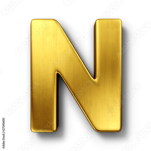 The letter N in gold
