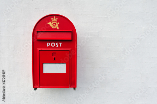 Danish red post box photo