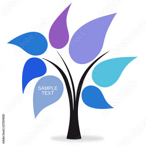 árbol azul para textos