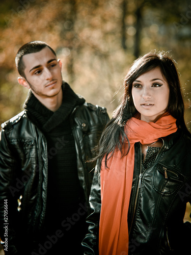 Young cople outdoors