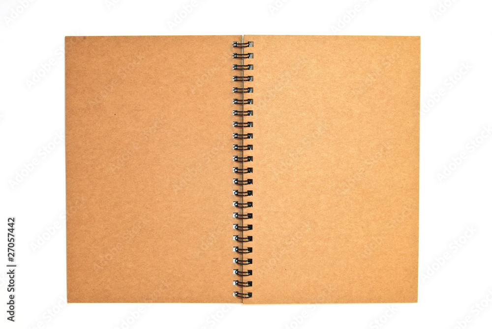 brown recycle paper blank notebook open isolated brown recycle paper blank notebook open isolated